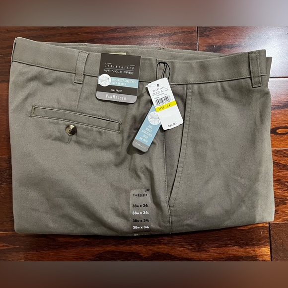 Van Heusen Pants Mens 38 Khaki Straight Leg - Picture 2 of 5